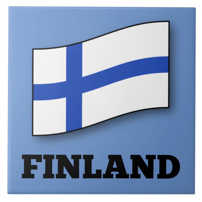 Flag of Finland custom design Ceramic Tile (Front)