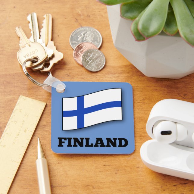Flag of Finland custom design Keychain (Desk)