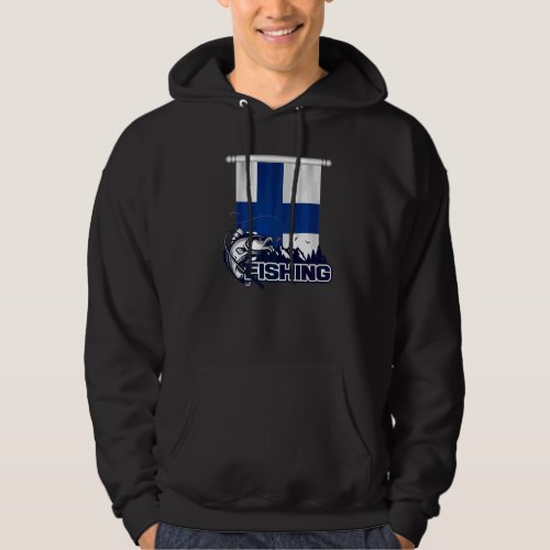 Flag Of Finland  Finland Fishing Hoodie
