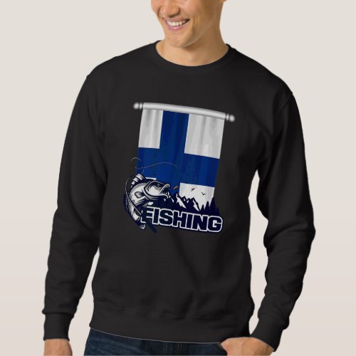Flag Of Finland  Finland Fishing Sweatshirt