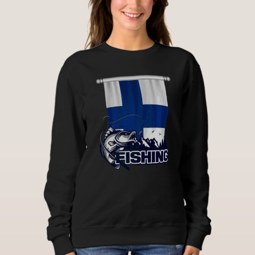 Flag Of Finland  Finland Fishing Sweatshirt