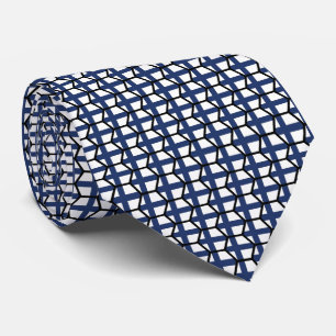 Flag of Finland Geometric Hexagon Pattern Neck Tie