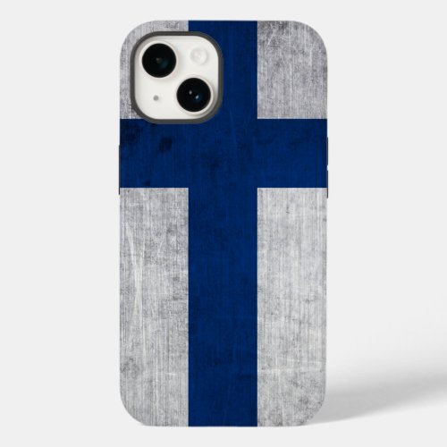 Flag of Finland Grunge Case_Mate iPhone 14 Case