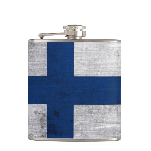 Flag of Finland Grunge Flask