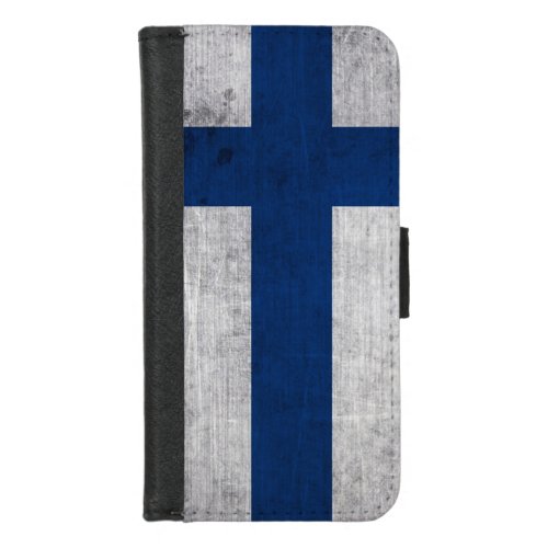 Flag of Finland Grunge iPhone 87 Wallet Case