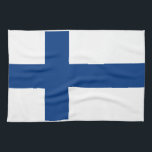 Flag of Finland Kitchen Towel<br><div class="desc">The flag of Finland (Finnish: Suomen lippu, Swedish: Finlands flagga), also called siniristilippu ("Blue Cross Flag"), dates from the beginning of the 20th century. On a white background, it features a blue Nordic cross, which represents Christianity. The state flag has a coat of arms in the centre, but is otherwise...</div>