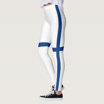 Flag Of Finland Leggings by Flagosity at Zazzle