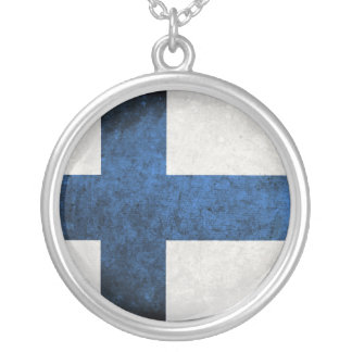 Flag of Finland Silver Plated Necklace