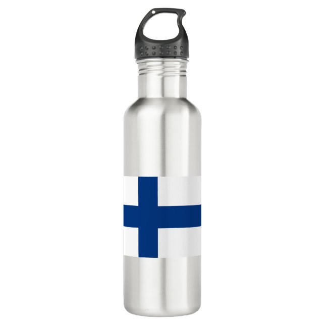 Flag of Finland Stainless Steel Water Bottle (Front)