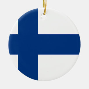 Flag of Finland (Suomen lippu, Finlands flagga) Ceramic Ornament