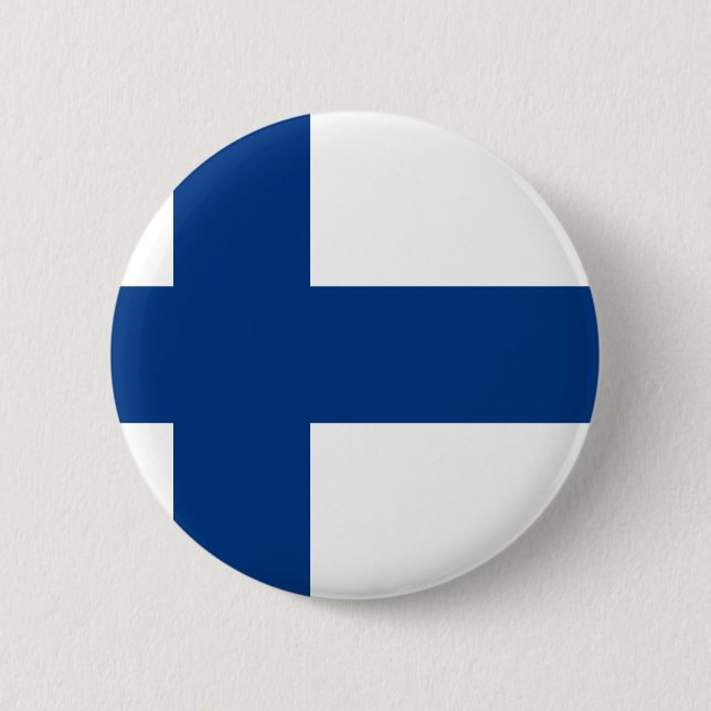 Flag of Finland (Suomen lippu, Finlands flagga) Pinback Button (Front)