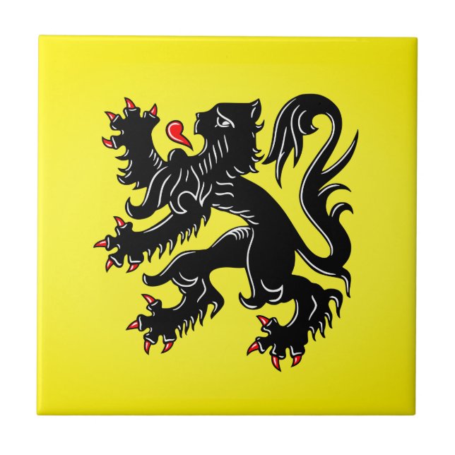 Flag of Flanders Ceramic Tile (Front)