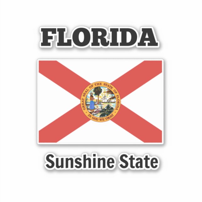 Flag of Florida and state motto Sticker (Front)