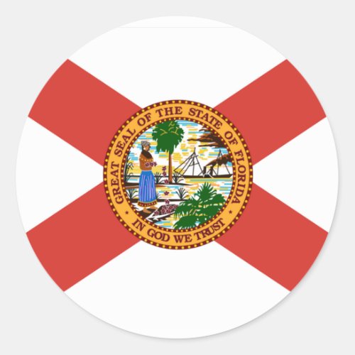 Flag of Florida Classic Round Sticker