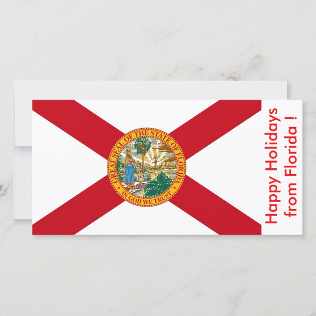 Flag of Florida, Happy Holidays from U.S.A. Holiday Card (Front)