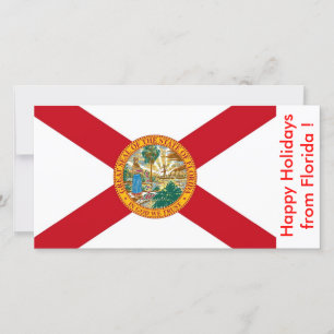 Flag of Florida, Happy Holidays from U.S.A. Holiday Card