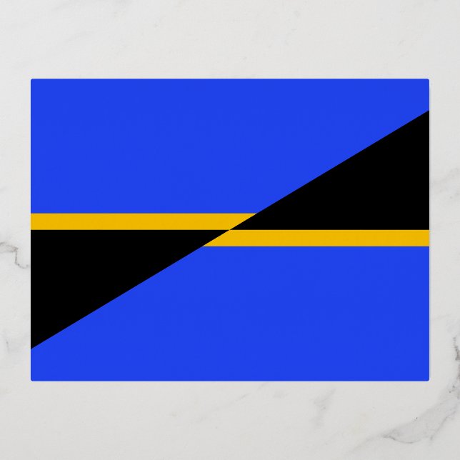 Flag of Folsom, California Foil Holiday Postcard (Front)