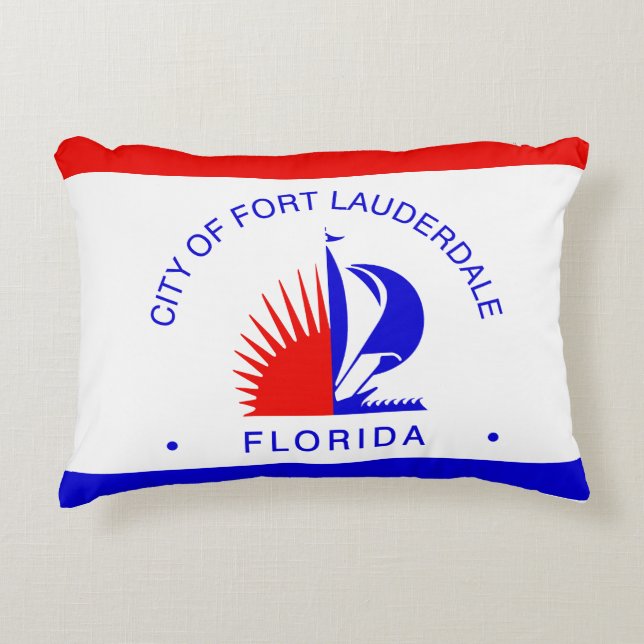 Flag of Fort Lauderdale, Florida Accent Pillow (Front)