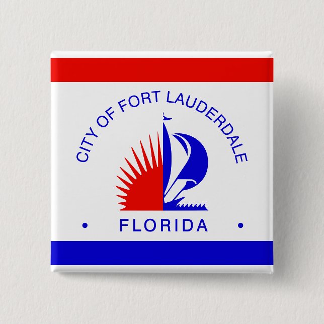 Flag of Fort Lauderdale, Florida Button (Front)