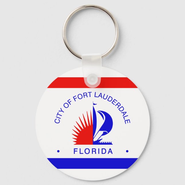 Flag of Fort Lauderdale, Florida Keychain (Front)