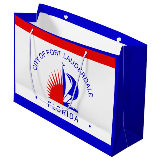 Flag of Fort Lauderdale, Florida Large Gift Bag (Front Angled)
