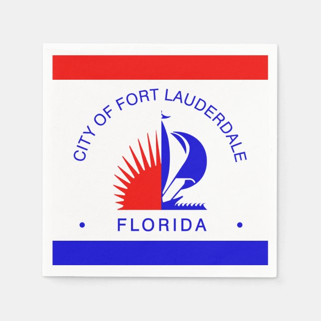 Flag of Fort Lauderdale, Florida Napkins (Front)