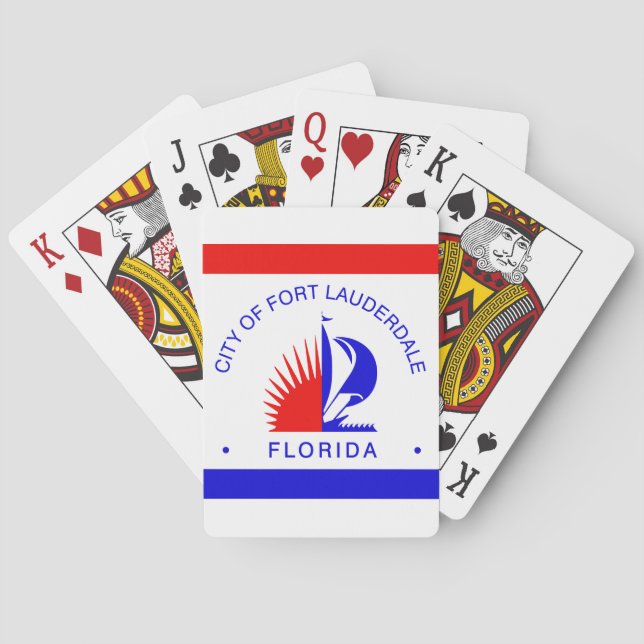Flag of Fort Lauderdale, Florida Poker Cards (Back)