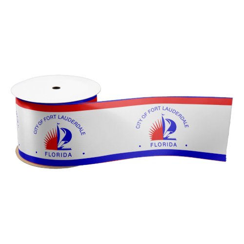 Flag of Fort Lauderdale Florida Satin Ribbon