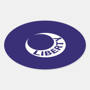 Flag of Fort Moultrie, South Carolina. Oval Sticker