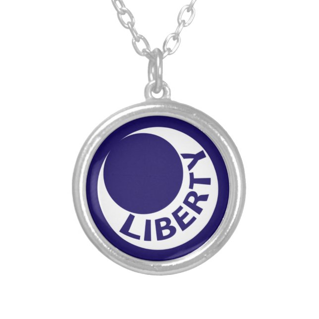 Flag of Fort Moultrie, South Carolina Silver Plated Necklace (Front)