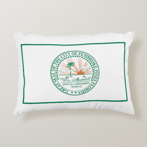 Flag of Fort Pembroke Pines Florida Accent Pillow
