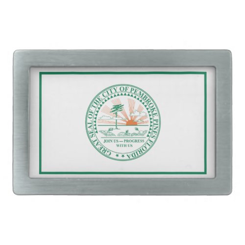 Flag of Fort Pembroke Pines Florida Belt Buckle