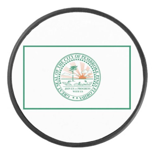 Flag of Fort Pembroke Pines Florida Hockey Puck