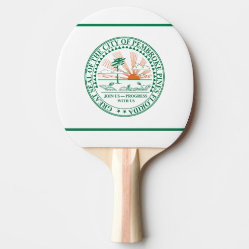 Flag of Fort Pembroke Pines Florida Ping Pong Paddle