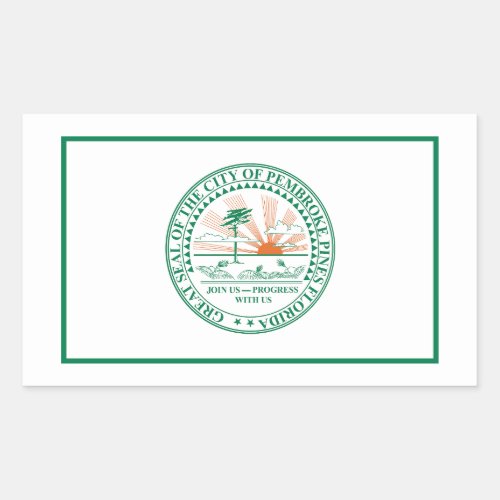 Flag of Fort Pembroke Pines Florida Rectangular Sticker