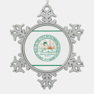 Flag of Fort Pembroke Pines, Florida Snowflake Pewter Christmas Ornament
