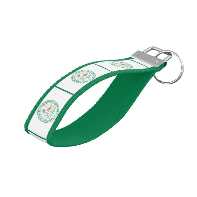 Flag of Fort Pembroke Pines, Florida Wrist Keychain (Angled Up)