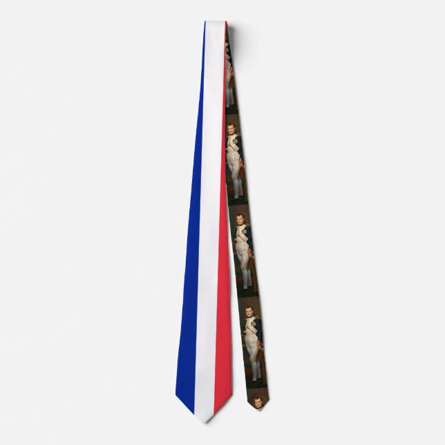 Flag of France and Portrait of Napoleon Bonaparte Neck Tie (Front)
