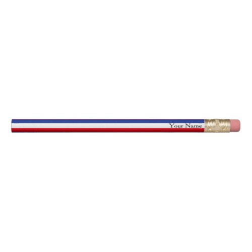 Flag of France Blue White Red Personalized French Pencil