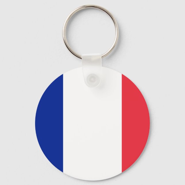 Flag of France; French flag, Drapeau de la France Keychain (Front)