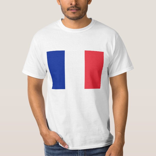 Flag of France French Tricolour Drapeau Français T-Shirt (Front)