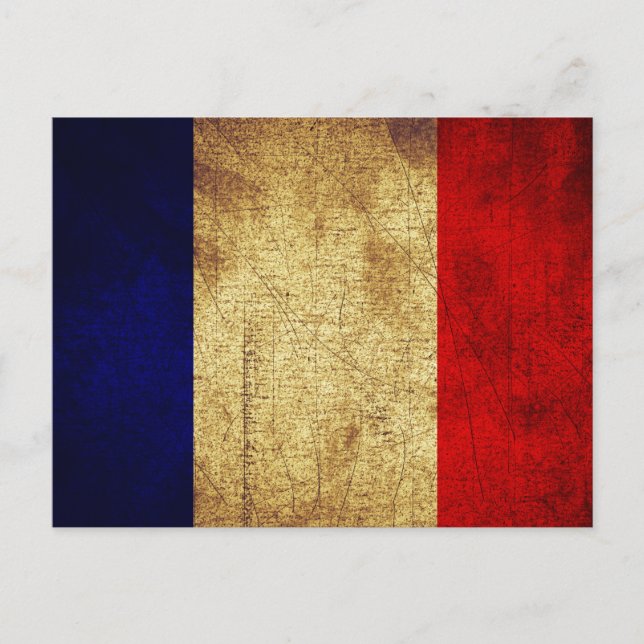 Flag of France Grunge Postcard (Front)