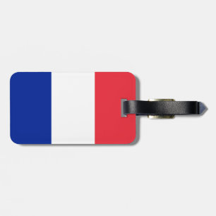 Flag of France Luggage Tag w/ leather strap