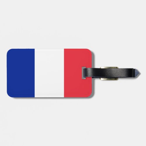 Flag of France Luggage Tag w leather strap