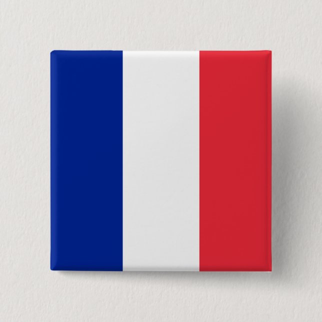Flag of France, Tricolour National Flag Pinback Button (Front)