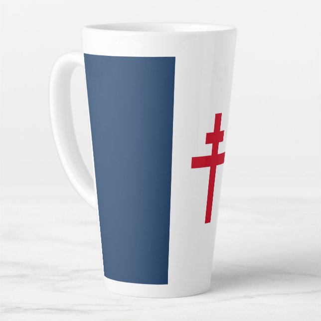 Flag of Free France Latte Mug (Left Angle)