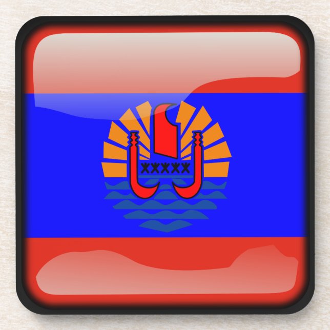 Flag of French Polynesia Beverage Coaster (Front)