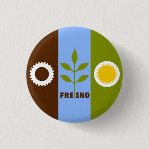 Flag of Fresno, California Button