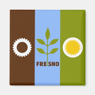 Flag of Fresno (California) Magnet