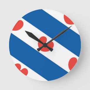 Flag of Friesland Round Clock